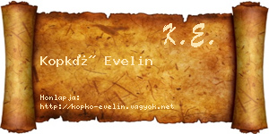 Kopkó Evelin névjegykártya